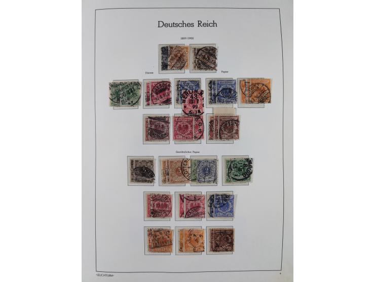 1872/1945, gestempelte Sammlung ab Brustschilde, mit vielen 5 M. Werten, Zeppelinen, Blocks und Dienstmarken, meist gute Erha