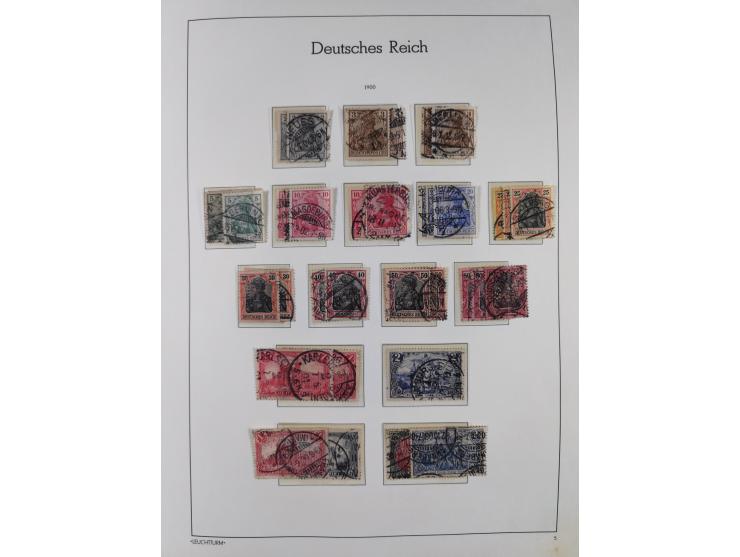 1872/1945, gestempelte Sammlung ab Brustschilde, mit vielen 5 M. Werten, Zeppelinen, Blocks und Dienstmarken, meist gute Erha