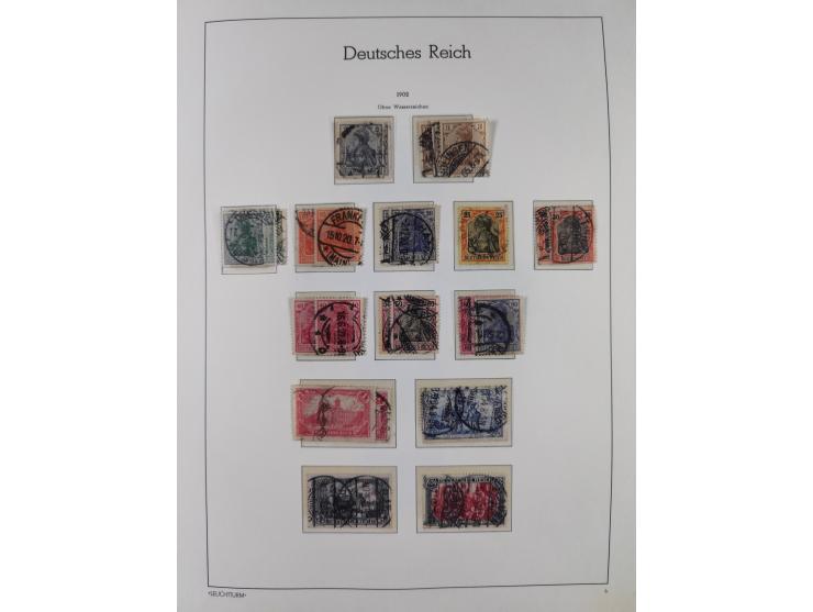 1872/1945, gestempelte Sammlung ab Brustschilde, mit vielen 5 M. Werten, Zeppelinen, Blocks und Dienstmarken, meist gute Erha