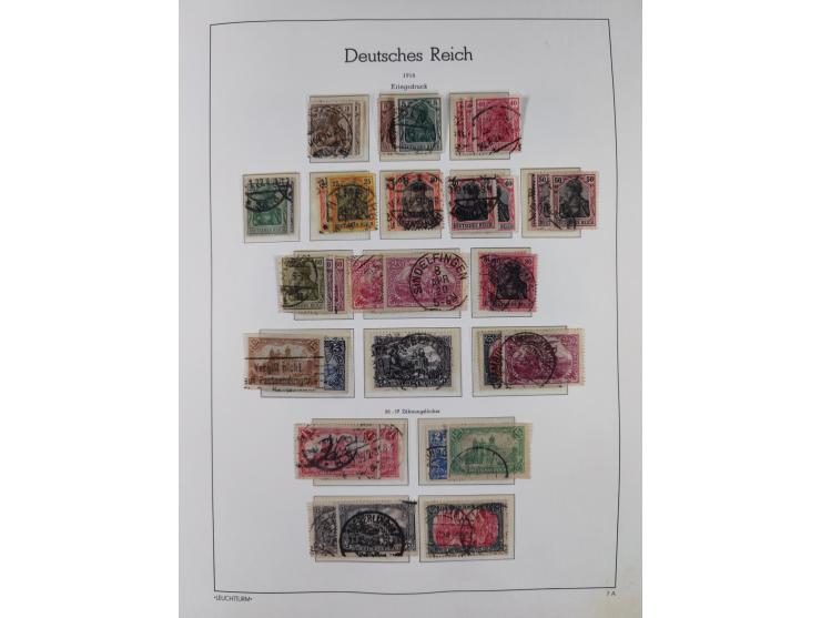 1872/1945, gestempelte Sammlung ab Brustschilde, mit vielen 5 M. Werten, Zeppelinen, Blocks und Dienstmarken, meist gute Erha