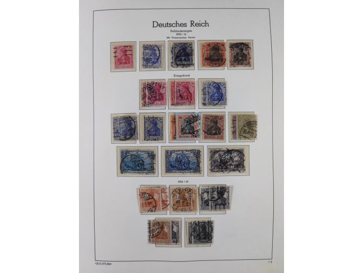 1872/1945, gestempelte Sammlung ab Brustschilde, mit vielen 5 M. Werten, Zeppelinen, Blocks und Dienstmarken, meist gute Erha