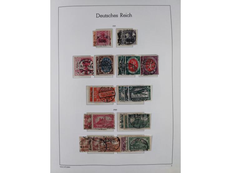 1872/1945, gestempelte Sammlung ab Brustschilde, mit vielen 5 M. Werten, Zeppelinen, Blocks und Dienstmarken, meist gute Erha