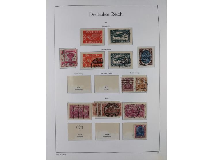 1872/1945, gestempelte Sammlung ab Brustschilde, mit vielen 5 M. Werten, Zeppelinen, Blocks und Dienstmarken, meist gute Erha