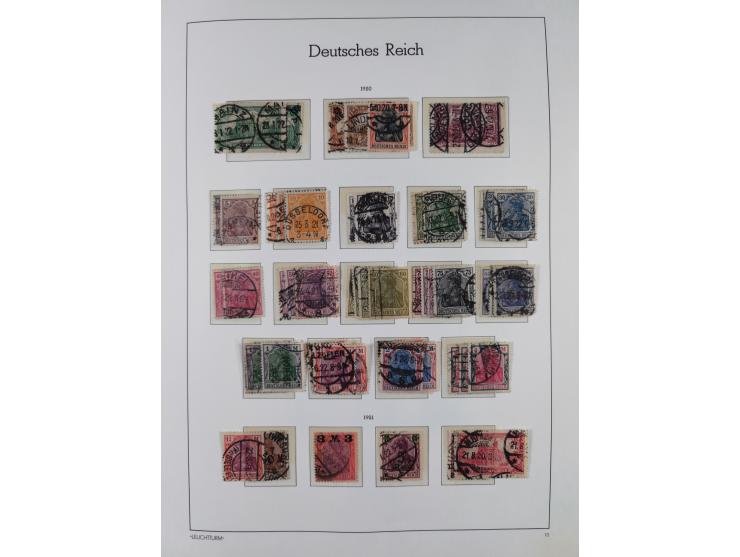 1872/1945, gestempelte Sammlung ab Brustschilde, mit vielen 5 M. Werten, Zeppelinen, Blocks und Dienstmarken, meist gute Erha