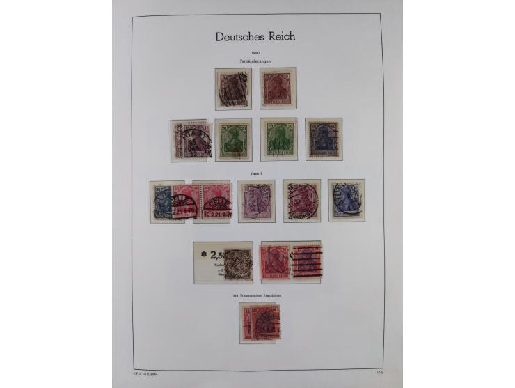 1872/1945, gestempelte Sammlung ab Brustschilde, mit vielen 5 M. Werten, Zeppelinen, Blocks und Dienstmarken, meist gute Erha