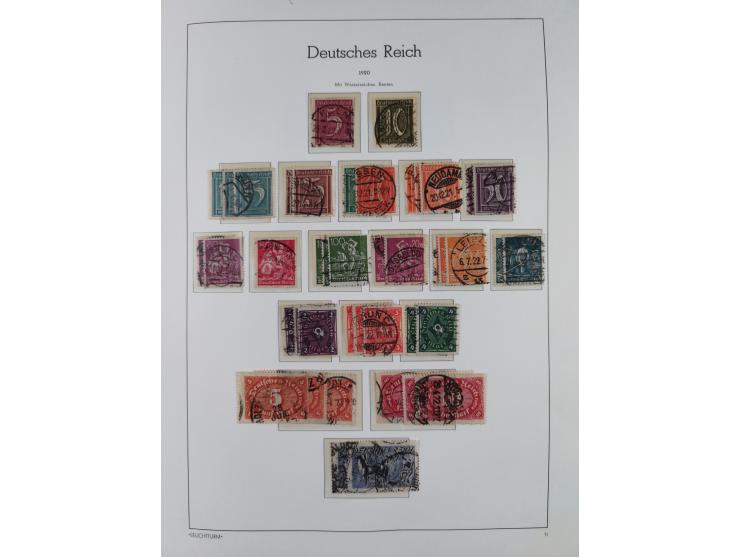 1872/1945, gestempelte Sammlung ab Brustschilde, mit vielen 5 M. Werten, Zeppelinen, Blocks und Dienstmarken, meist gute Erha