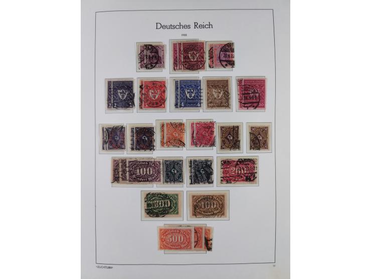 1872/1945, gestempelte Sammlung ab Brustschilde, mit vielen 5 M. Werten, Zeppelinen, Blocks und Dienstmarken, meist gute Erha