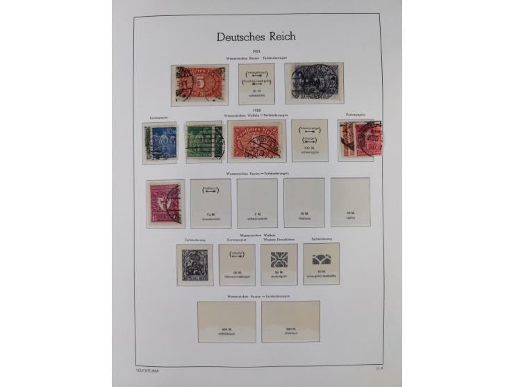 1872/1945, gestempelte Sammlung ab Brustschilde, mit vielen 5 M. Werten, Zeppelinen, Blocks und Dienstmarken, meist gute Erha