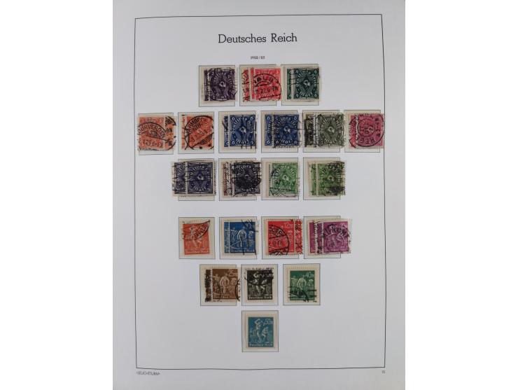 1872/1945, gestempelte Sammlung ab Brustschilde, mit vielen 5 M. Werten, Zeppelinen, Blocks und Dienstmarken, meist gute Erha
