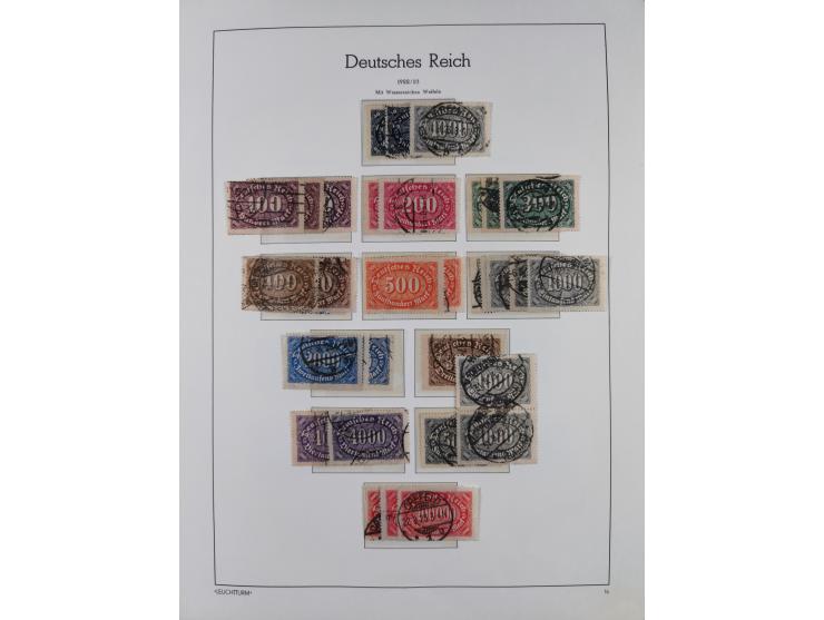 1872/1945, gestempelte Sammlung ab Brustschilde, mit vielen 5 M. Werten, Zeppelinen, Blocks und Dienstmarken, meist gute Erha