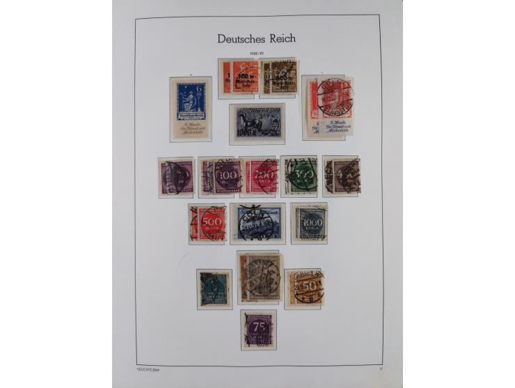 1872/1945, gestempelte Sammlung ab Brustschilde, mit vielen 5 M. Werten, Zeppelinen, Blocks und Dienstmarken, meist gute Erha