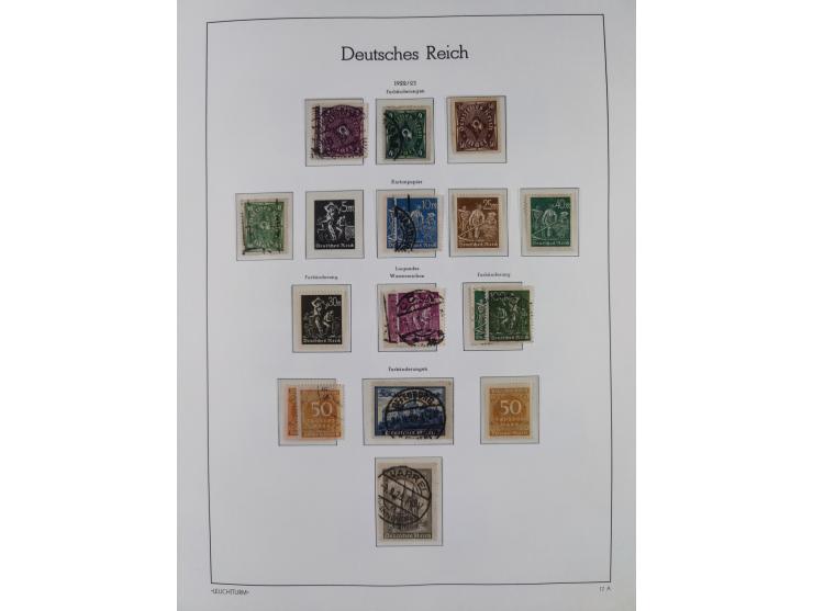 1872/1945, gestempelte Sammlung ab Brustschilde, mit vielen 5 M. Werten, Zeppelinen, Blocks und Dienstmarken, meist gute Erha