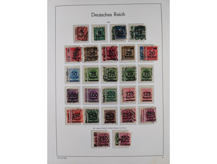 1872/1945, gestempelte Sammlung ab Brustschilde, mit vielen 5 M. Werten, Zeppelinen, Blocks und Dienstmarken, meist gute Erha