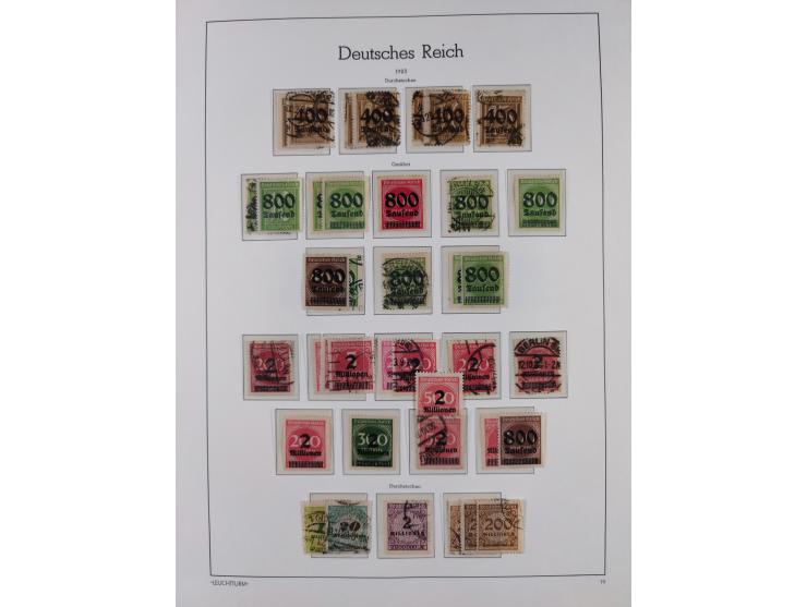 1872/1945, gestempelte Sammlung ab Brustschilde, mit vielen 5 M. Werten, Zeppelinen, Blocks und Dienstmarken, meist gute Erha