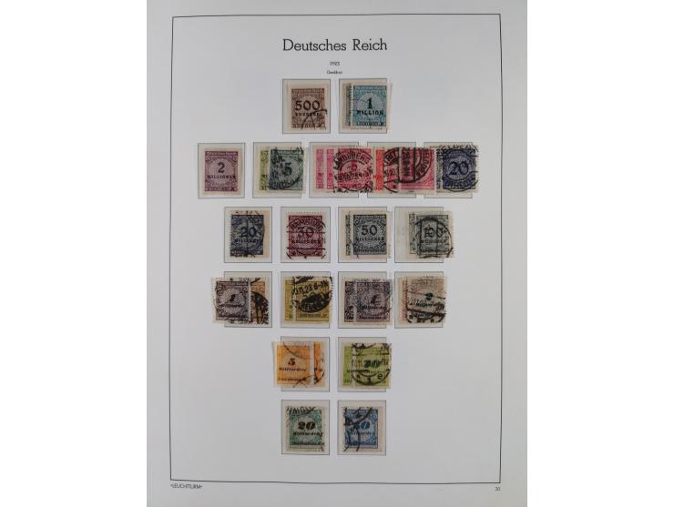 1872/1945, gestempelte Sammlung ab Brustschilde, mit vielen 5 M. Werten, Zeppelinen, Blocks und Dienstmarken, meist gute Erha