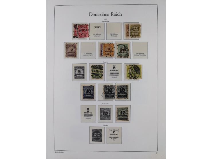 1872/1945, gestempelte Sammlung ab Brustschilde, mit vielen 5 M. Werten, Zeppelinen, Blocks und Dienstmarken, meist gute Erha