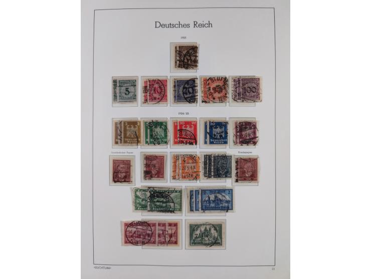 1872/1945, gestempelte Sammlung ab Brustschilde, mit vielen 5 M. Werten, Zeppelinen, Blocks und Dienstmarken, meist gute Erha