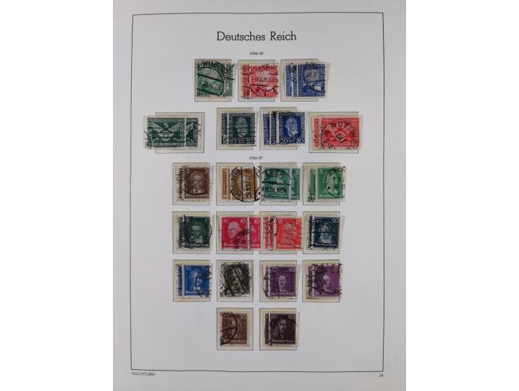 1872/1945, gestempelte Sammlung ab Brustschilde, mit vielen 5 M. Werten, Zeppelinen, Blocks und Dienstmarken, meist gute Erha