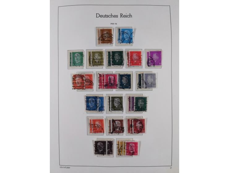 1872/1945, gestempelte Sammlung ab Brustschilde, mit vielen 5 M. Werten, Zeppelinen, Blocks und Dienstmarken, meist gute Erha