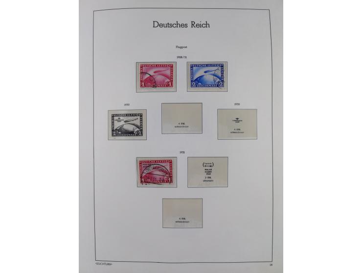 1872/1945, gestempelte Sammlung ab Brustschilde, mit vielen 5 M. Werten, Zeppelinen, Blocks und Dienstmarken, meist gute Erha