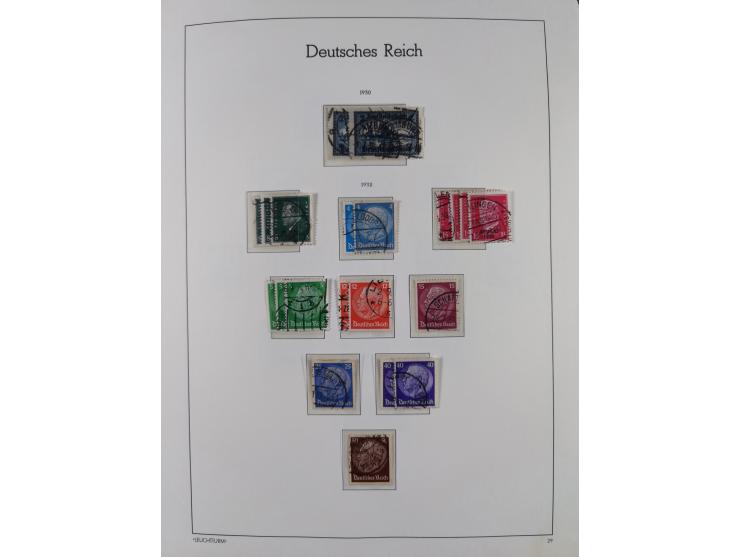 1872/1945, gestempelte Sammlung ab Brustschilde, mit vielen 5 M. Werten, Zeppelinen, Blocks und Dienstmarken, meist gute Erha