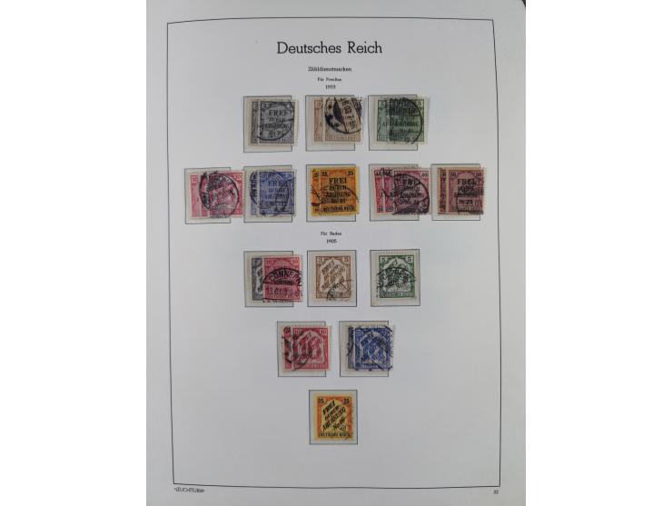 1872/1945, gestempelte Sammlung ab Brustschilde, mit vielen 5 M. Werten, Zeppelinen, Blocks und Dienstmarken, meist gute Erha