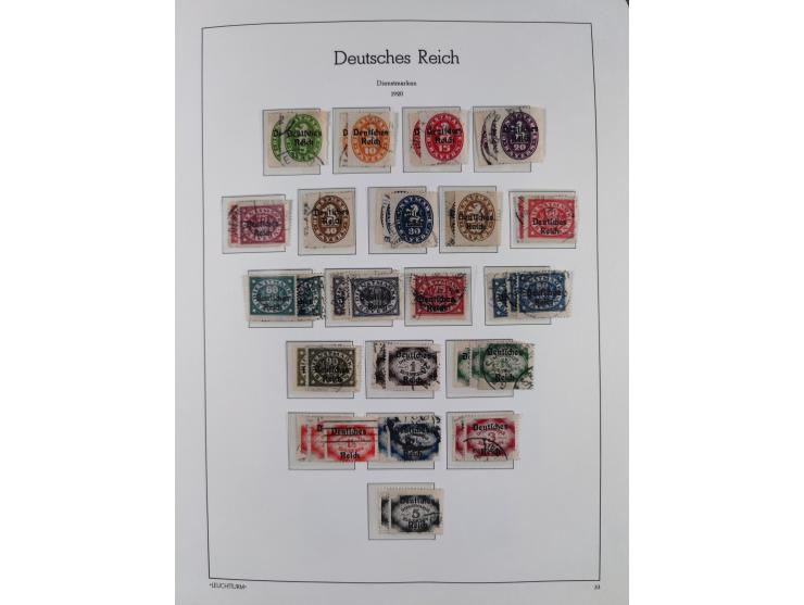 1872/1945, gestempelte Sammlung ab Brustschilde, mit vielen 5 M. Werten, Zeppelinen, Blocks und Dienstmarken, meist gute Erha