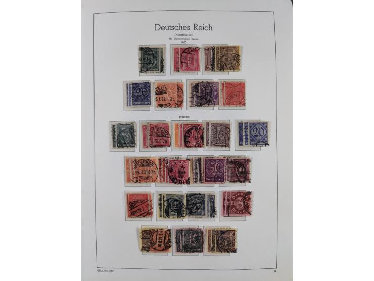 1872/1945, gestempelte Sammlung ab Brustschilde, mit vielen 5 M. Werten, Zeppelinen, Blocks und Dienstmarken, meist gute Erha