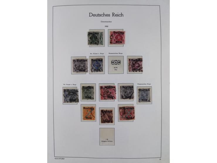 1872/1945, gestempelte Sammlung ab Brustschilde, mit vielen 5 M. Werten, Zeppelinen, Blocks und Dienstmarken, meist gute Erha