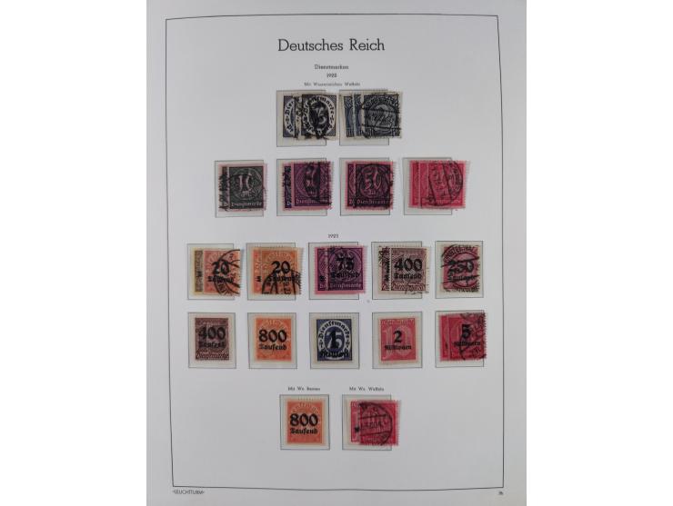 1872/1945, gestempelte Sammlung ab Brustschilde, mit vielen 5 M. Werten, Zeppelinen, Blocks und Dienstmarken, meist gute Erha