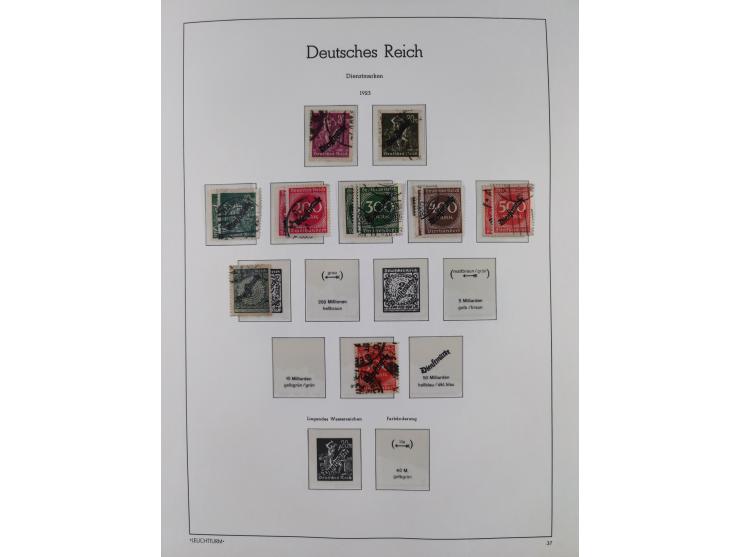 1872/1945, gestempelte Sammlung ab Brustschilde, mit vielen 5 M. Werten, Zeppelinen, Blocks und Dienstmarken, meist gute Erha