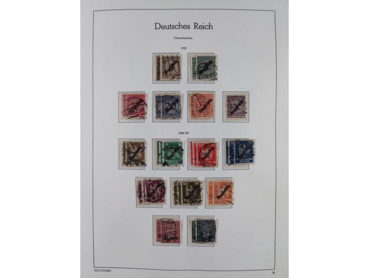 1872/1945, gestempelte Sammlung ab Brustschilde, mit vielen 5 M. Werten, Zeppelinen, Blocks und Dienstmarken, meist gute Erha