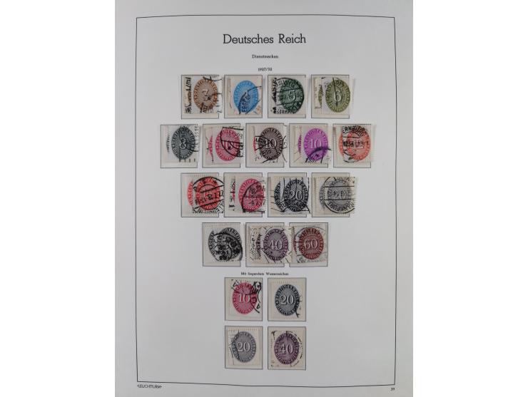 1872/1945, gestempelte Sammlung ab Brustschilde, mit vielen 5 M. Werten, Zeppelinen, Blocks und Dienstmarken, meist gute Erha