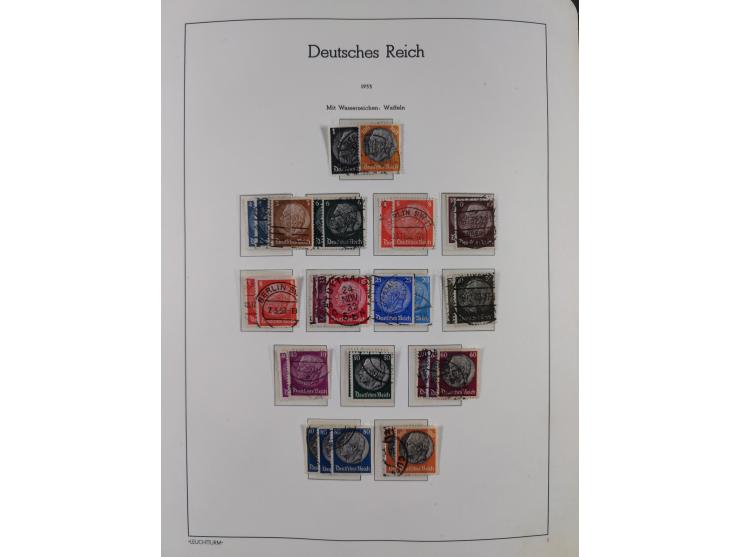 1872/1945, gestempelte Sammlung ab Brustschilde, mit vielen 5 M. Werten, Zeppelinen, Blocks und Dienstmarken, meist gute Erha