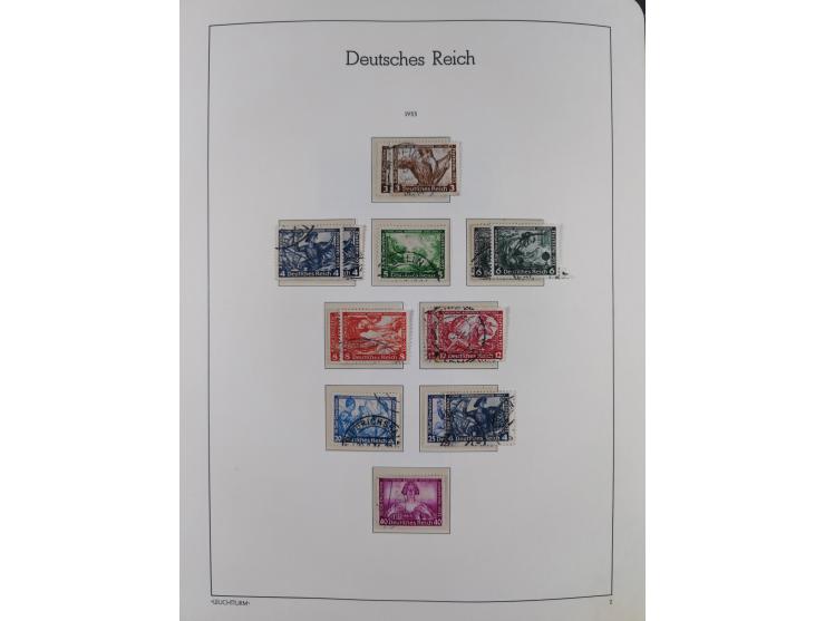 1872/1945, gestempelte Sammlung ab Brustschilde, mit vielen 5 M. Werten, Zeppelinen, Blocks und Dienstmarken, meist gute Erha