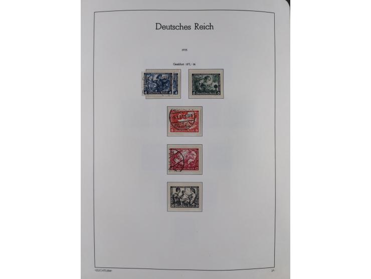 1872/1945, gestempelte Sammlung ab Brustschilde, mit vielen 5 M. Werten, Zeppelinen, Blocks und Dienstmarken, meist gute Erha