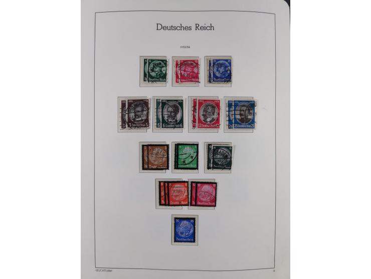 1872/1945, gestempelte Sammlung ab Brustschilde, mit vielen 5 M. Werten, Zeppelinen, Blocks und Dienstmarken, meist gute Erha