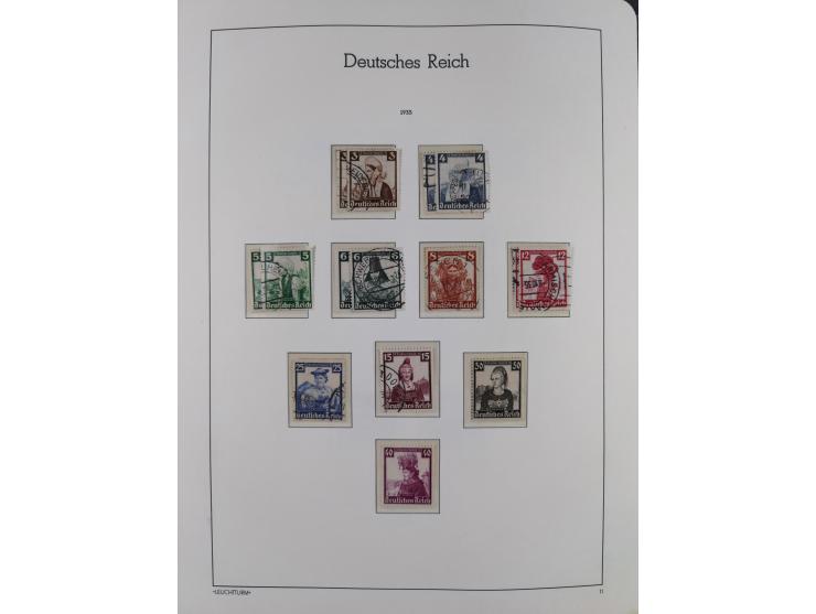 1872/1945, gestempelte Sammlung ab Brustschilde, mit vielen 5 M. Werten, Zeppelinen, Blocks und Dienstmarken, meist gute Erha