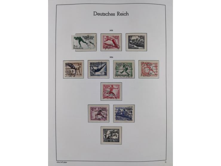 1872/1945, gestempelte Sammlung ab Brustschilde, mit vielen 5 M. Werten, Zeppelinen, Blocks und Dienstmarken, meist gute Erha