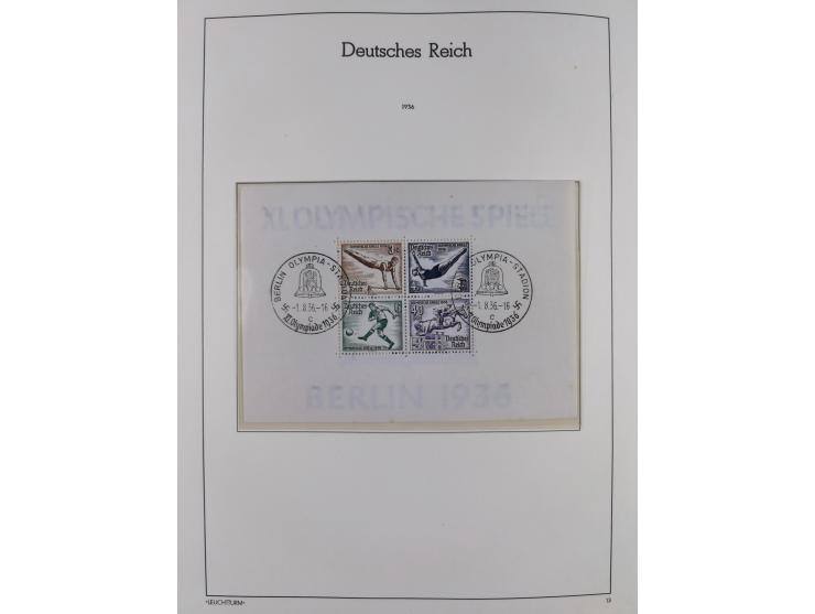 1872/1945, gestempelte Sammlung ab Brustschilde, mit vielen 5 M. Werten, Zeppelinen, Blocks und Dienstmarken, meist gute Erha