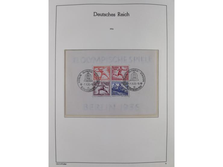 1872/1945, gestempelte Sammlung ab Brustschilde, mit vielen 5 M. Werten, Zeppelinen, Blocks und Dienstmarken, meist gute Erha