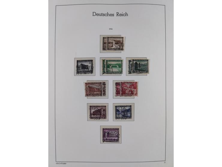 1872/1945, gestempelte Sammlung ab Brustschilde, mit vielen 5 M. Werten, Zeppelinen, Blocks und Dienstmarken, meist gute Erha