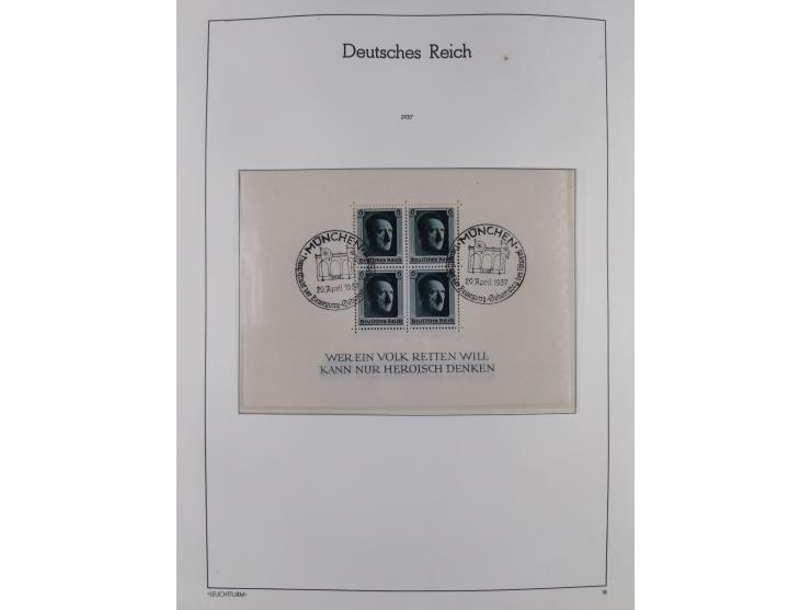 1872/1945, gestempelte Sammlung ab Brustschilde, mit vielen 5 M. Werten, Zeppelinen, Blocks und Dienstmarken, meist gute Erha