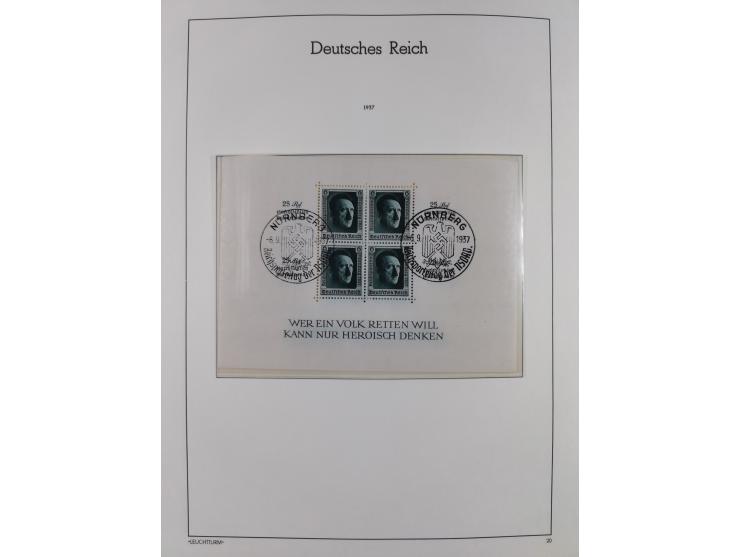 1872/1945, gestempelte Sammlung ab Brustschilde, mit vielen 5 M. Werten, Zeppelinen, Blocks und Dienstmarken, meist gute Erha