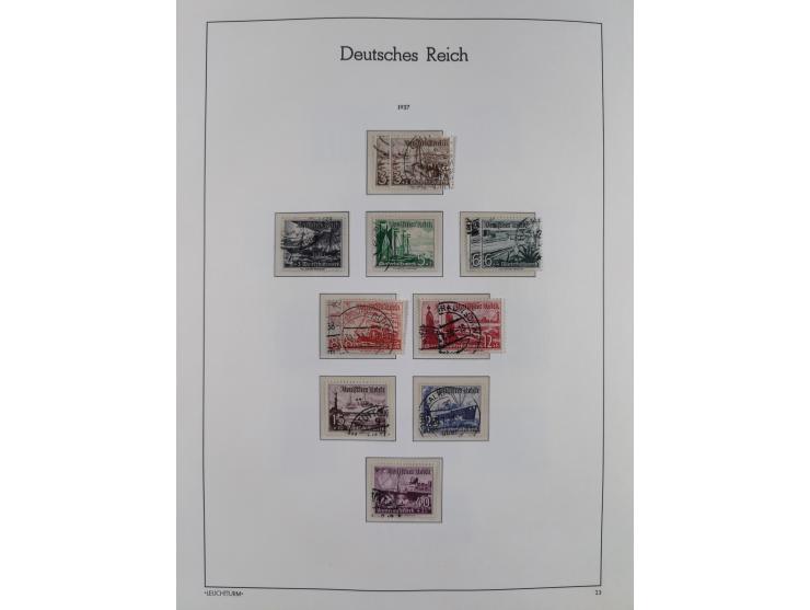 1872/1945, gestempelte Sammlung ab Brustschilde, mit vielen 5 M. Werten, Zeppelinen, Blocks und Dienstmarken, meist gute Erha