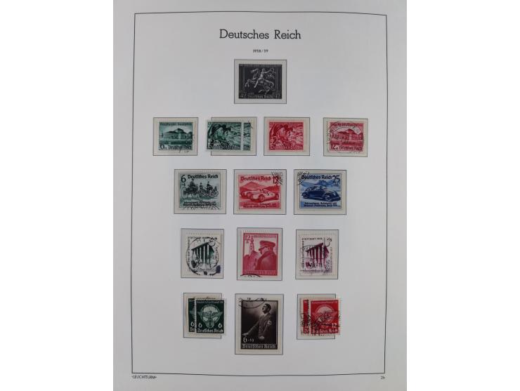 1872/1945, gestempelte Sammlung ab Brustschilde, mit vielen 5 M. Werten, Zeppelinen, Blocks und Dienstmarken, meist gute Erha