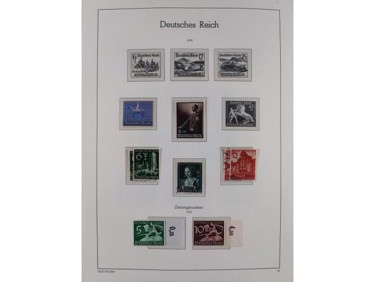 1872/1945, gestempelte Sammlung ab Brustschilde, mit vielen 5 M. Werten, Zeppelinen, Blocks und Dienstmarken, meist gute Erha