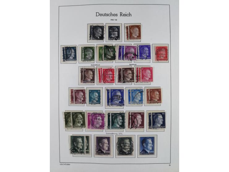 1872/1945, gestempelte Sammlung ab Brustschilde, mit vielen 5 M. Werten, Zeppelinen, Blocks und Dienstmarken, meist gute Erha