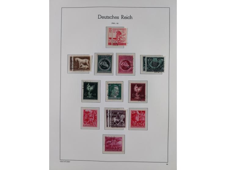 1872/1945, gestempelte Sammlung ab Brustschilde, mit vielen 5 M. Werten, Zeppelinen, Blocks und Dienstmarken, meist gute Erha