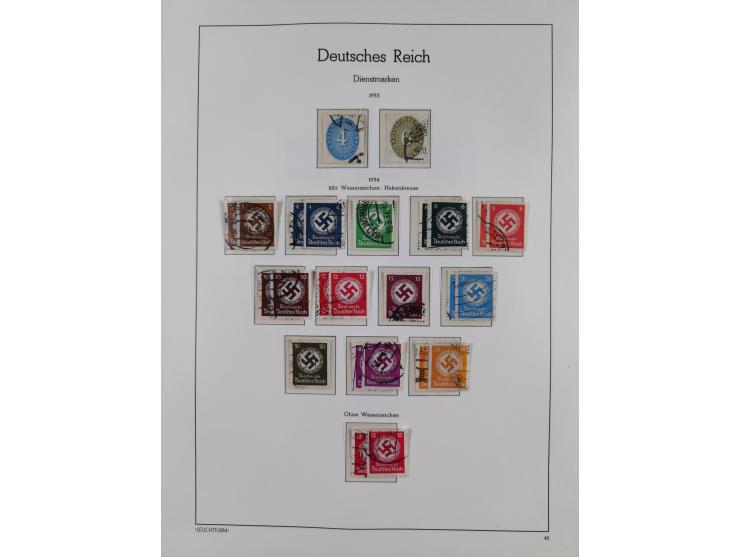 1872/1945, gestempelte Sammlung ab Brustschilde, mit vielen 5 M. Werten, Zeppelinen, Blocks und Dienstmarken, meist gute Erha